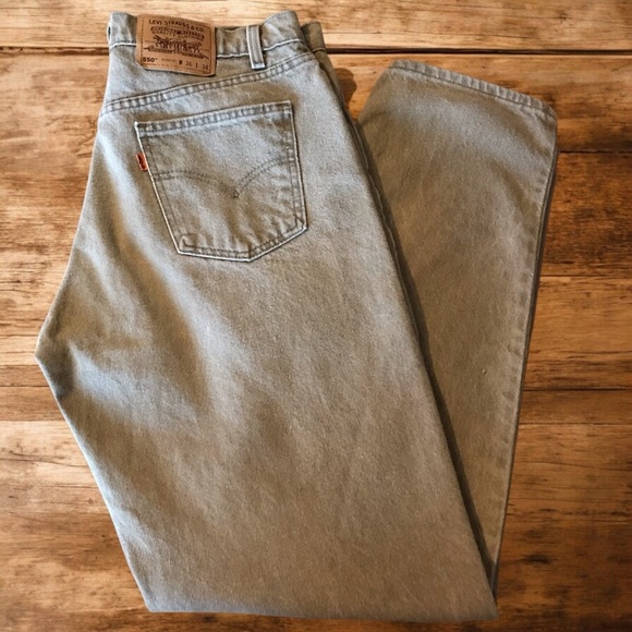 Vintage Levi’s 550 Orange Tab Relaxed Fit Tapered Leg Tan Denim Jeans 90’s 36x34 - Picture 3 of 8